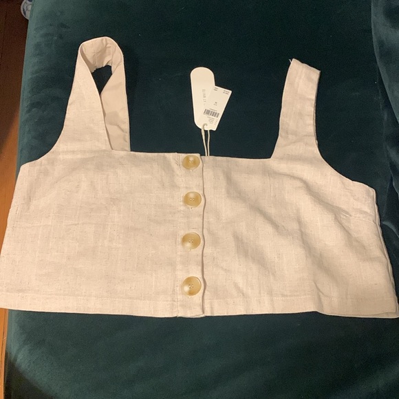 ✨ Anthropologie Square-Neck Crop Top Sz M - Picture 6 of 6